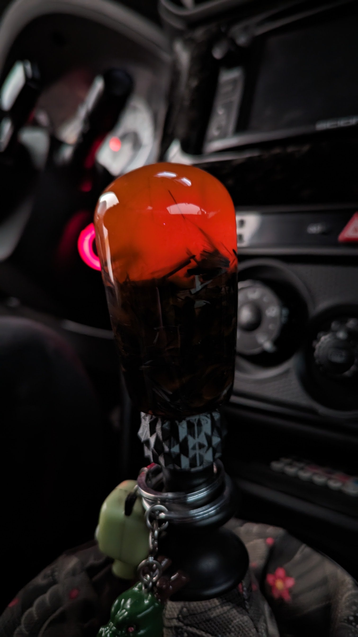 Florescent Orange/Forged Carbon 3" Domed Cylinder