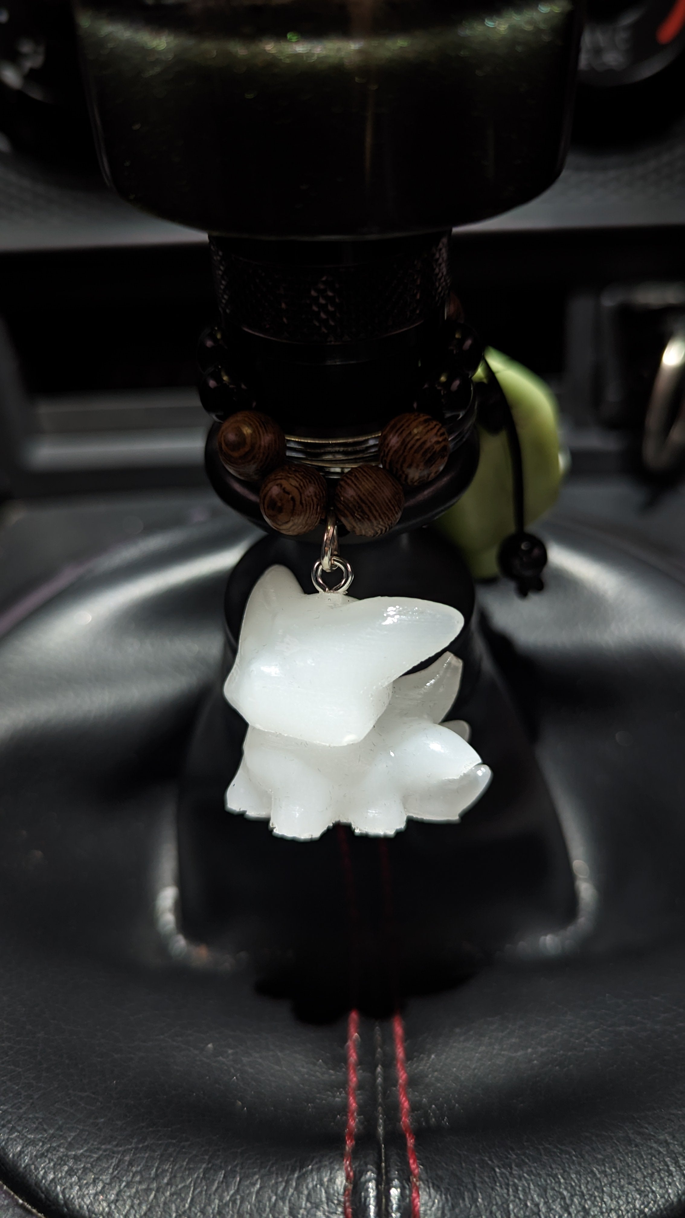 White Pearl 9 Tailed Fox Charm