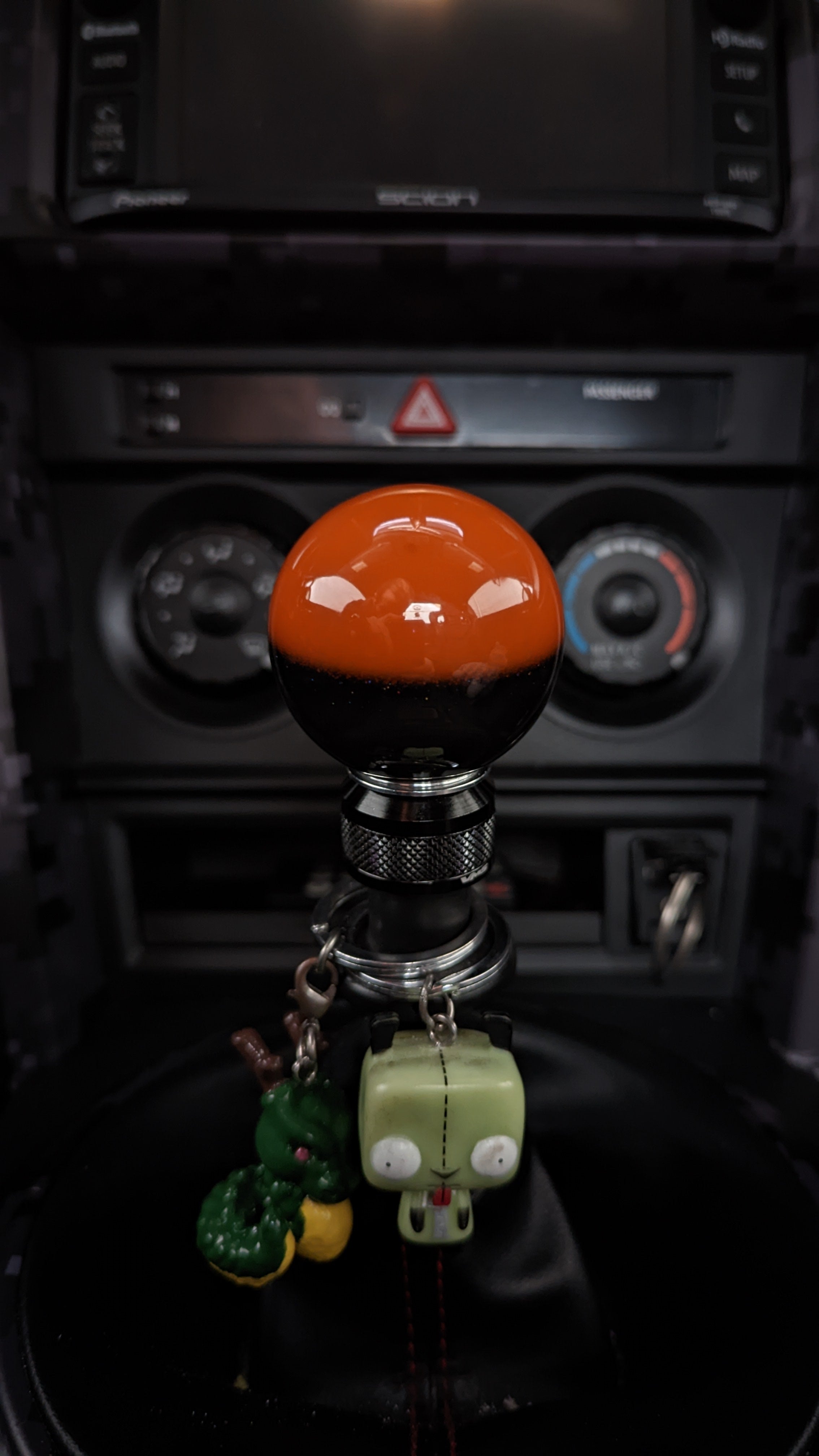 Florescent Orange/Metallic Black 2" Sphere